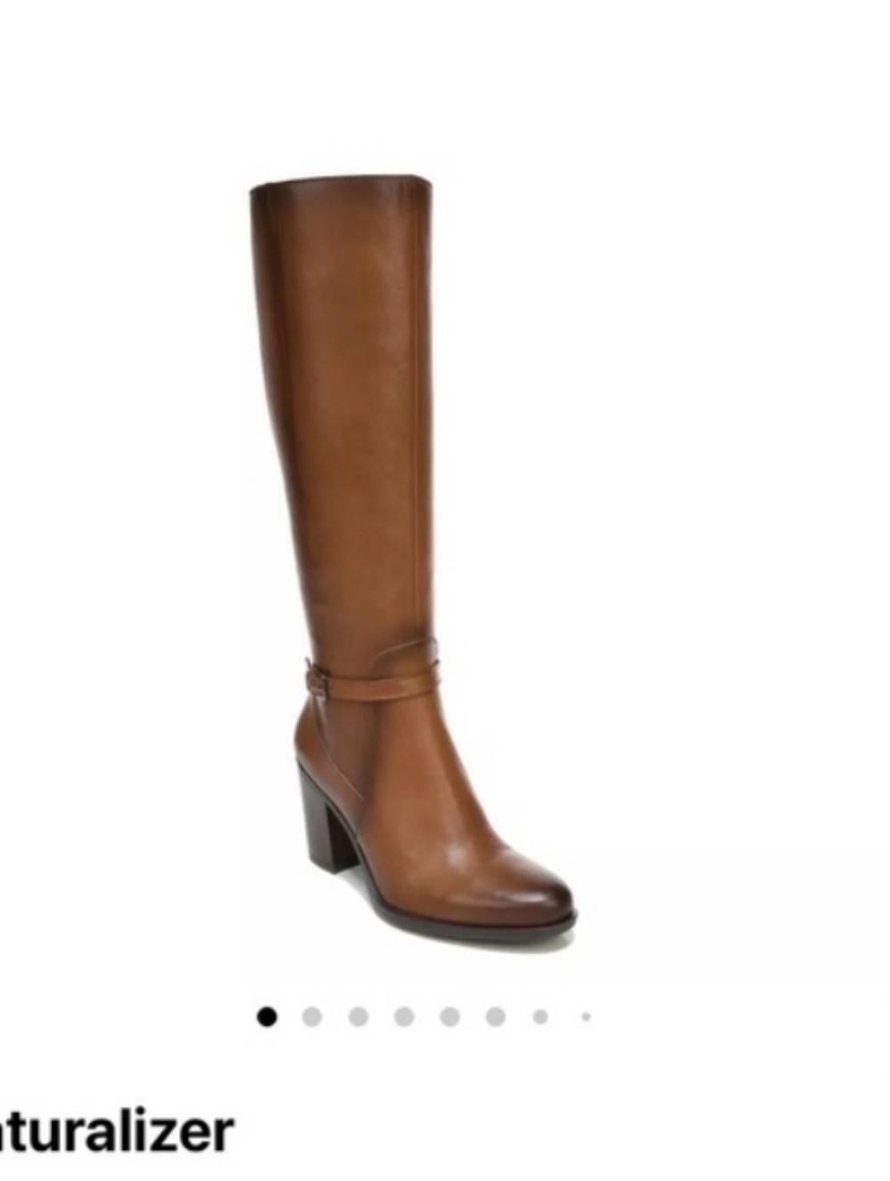 NATURALIZER NWT REAL LEATHER COGNAC COLOR KNEE HIGH BOOTS SIZE 9.5
